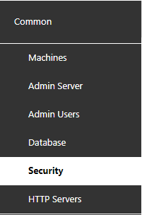 Navigation to authentication-related configuration options