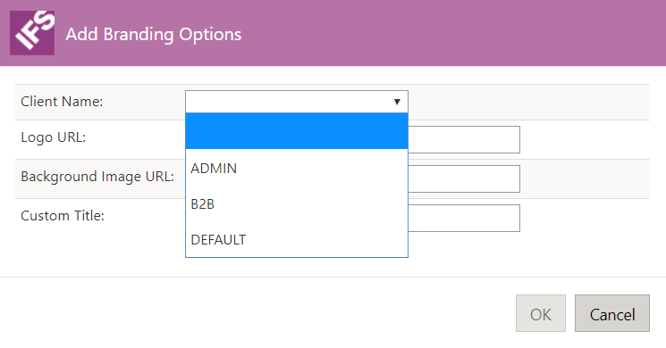 Menu Add Branding Options Client Name