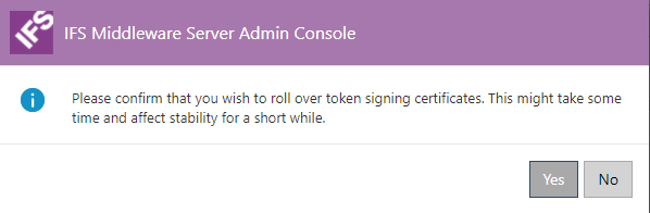 Confirm certificate rollover