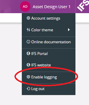 Option to enable logging in Aurena.
